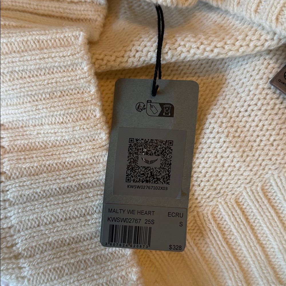 Zadig & Voltaire Malty We Heart Wool Sweater Small NWOT - Picture 8 of 8